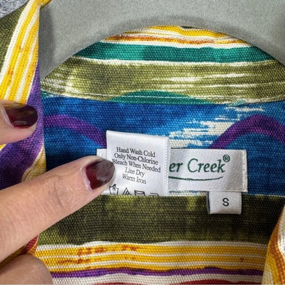 Coldwater Creek Rainbow Striped Zipper Cowgirl Cotton Western Jacket Small - Picture 10 of 16